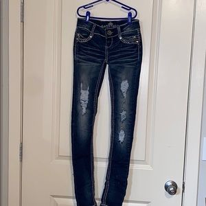 Almost Famous distressed skinny jeans